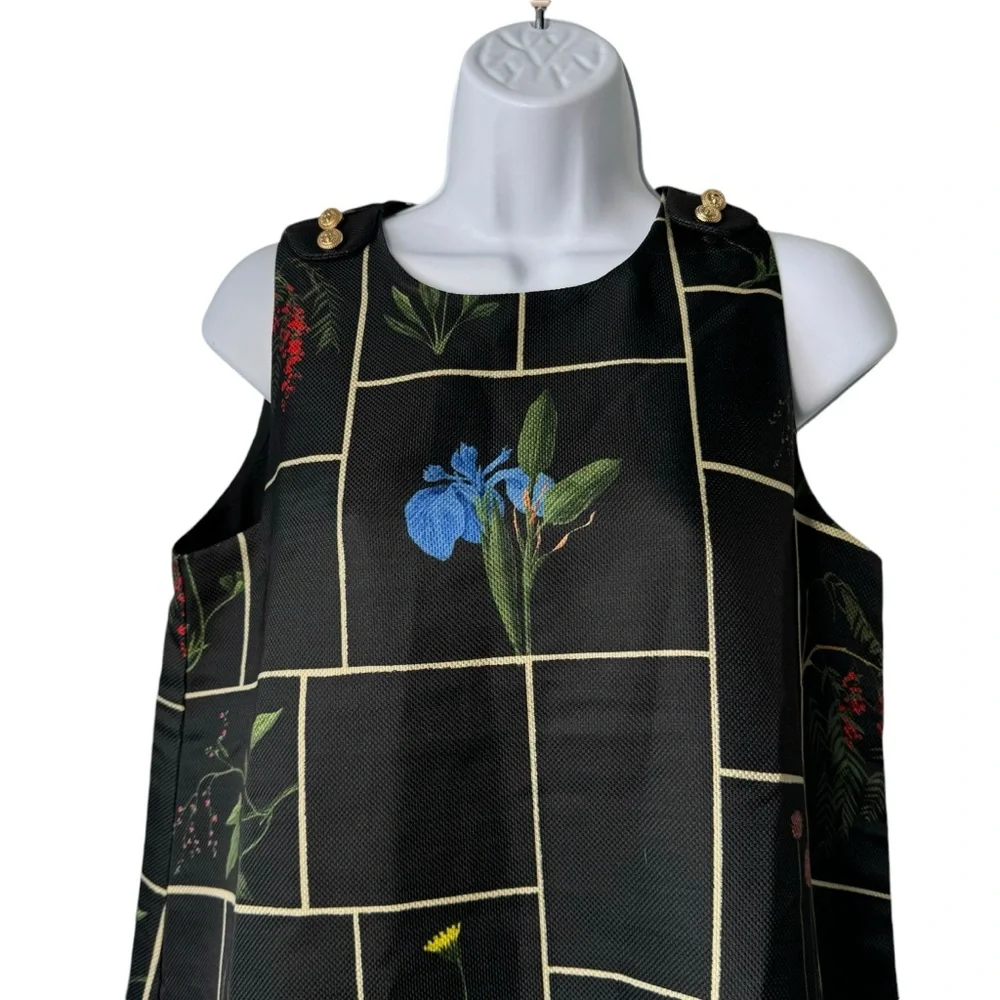 Tuckernuck NEW Black Fresher Buds Woven Grace Sleeveless Mini Dress Size S - Picture 6 of 10